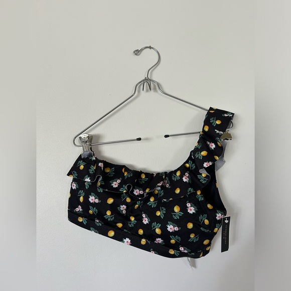 NWT Victoria's Secret itsy ruffle bikini BOTTOM AND TOP black lemon floral - Picture 3 of 16